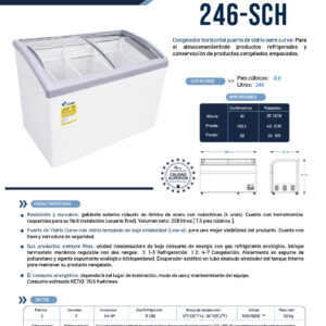 Congelador Horizontal 246 Litros Totales 110V Dual ESTAR ficha
