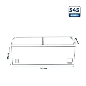 Congelador horizontal con puerta de cristal de 700 litros: medidas