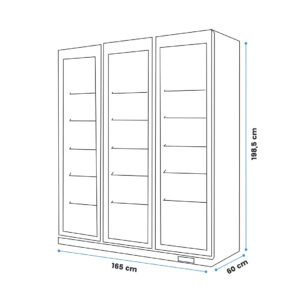 Vitrina Vertical Refrigerada 1070 Litros 110V E-STAR Medidas