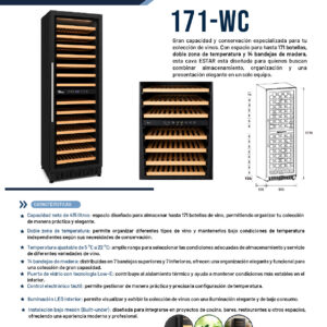 Cava de Vinos 171 botellas 415 Litros ESTAR Ficha Técnica